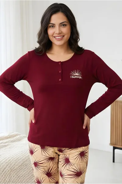 Konforlu ve Şık Kadın Uzun Kollu Viskon Kadın Pijama Takımı