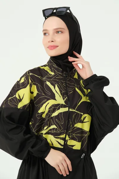 Soft Desenli Oversize Uzun Tesettür Mayo