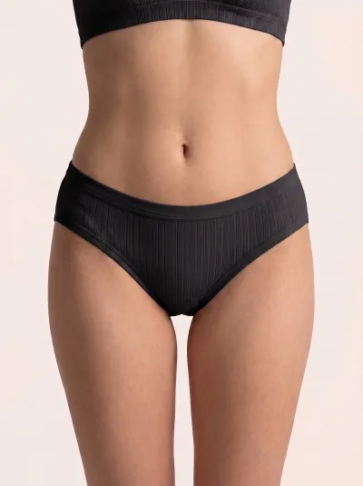 Kadın Ribana Pamuklu Bikini Külot 12’li Paket Asorti Siyah Beyaz Ten Gri Renkli İç Giyim Seti