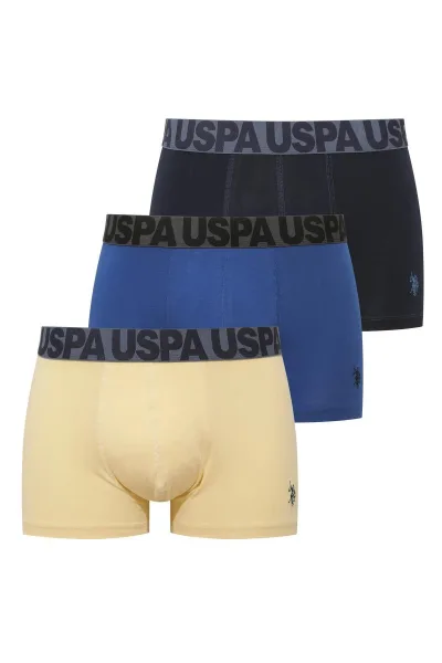 3’lü Sarı Lacivert Erkek Boxer, Sarı Lacivert Saks Erkek Boxer, %95 pamuk, %5 elasta