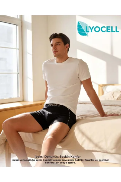 Erkek Premium Lyocell Boxer Siyah