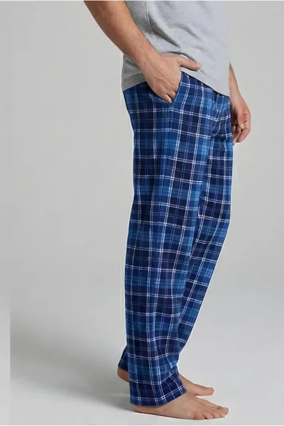 Erkek %100 Pamuk İnterlok Pijama Altı Günlük Ev Giyim Rahat Ekose Pijama Altı
