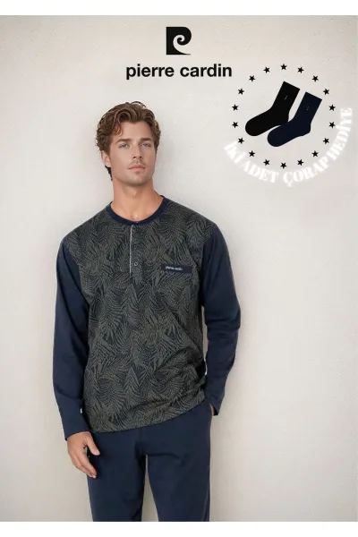 Erkek %100 Pamuk Jakarlı Uzun Kol Pijama Takımı OL.PC.6111.001