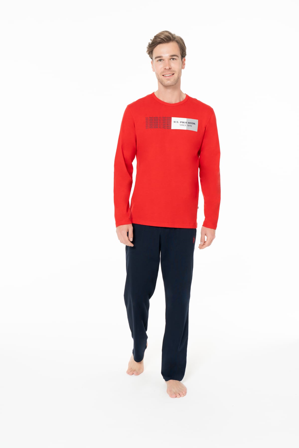 U.S. Polo Assn. Erkek Kırmızı Pijama Takım