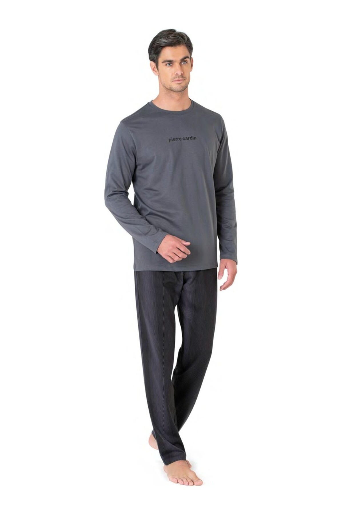Erkek Uzun Kollu Bisiklet Yaka Pijama Takım 6095